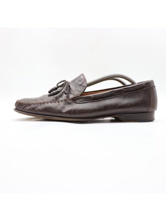 Mezlan Bonds Men\'s 11.5 M Driving Tassel Loafer Moccasin Crocodile Brown Leather main image 9